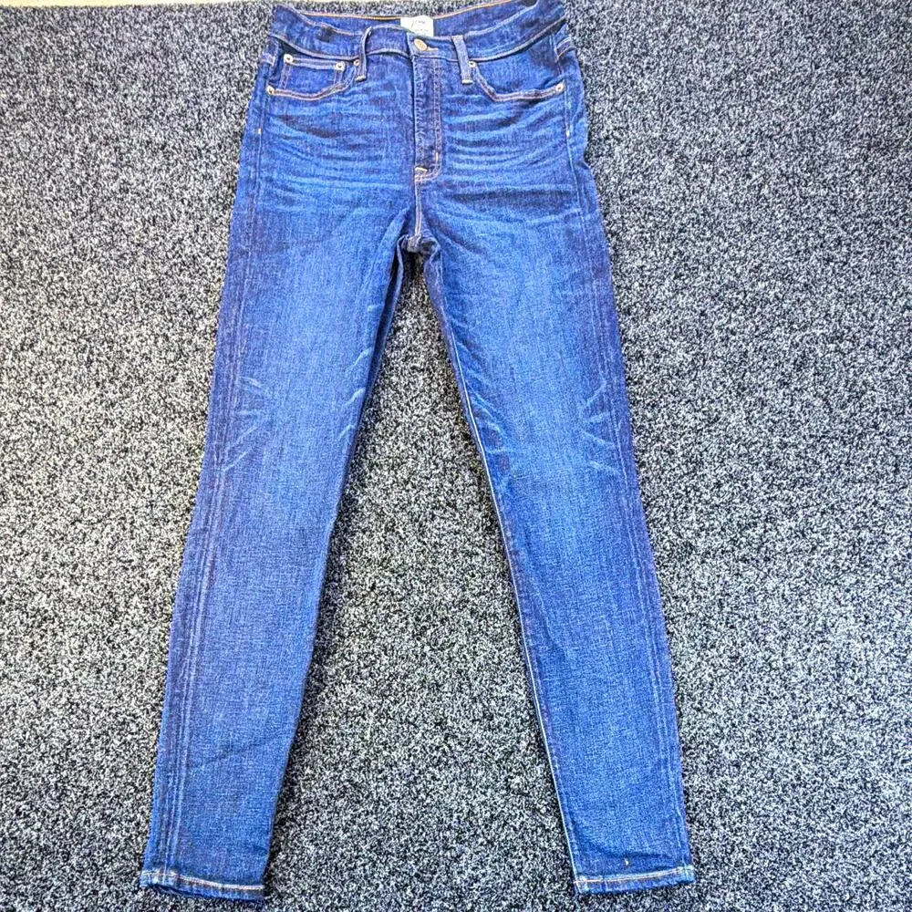 J.Crew Women’s Dark Wash Blue Toothpick Skinny High Rise Stretch 5-Pocket 29